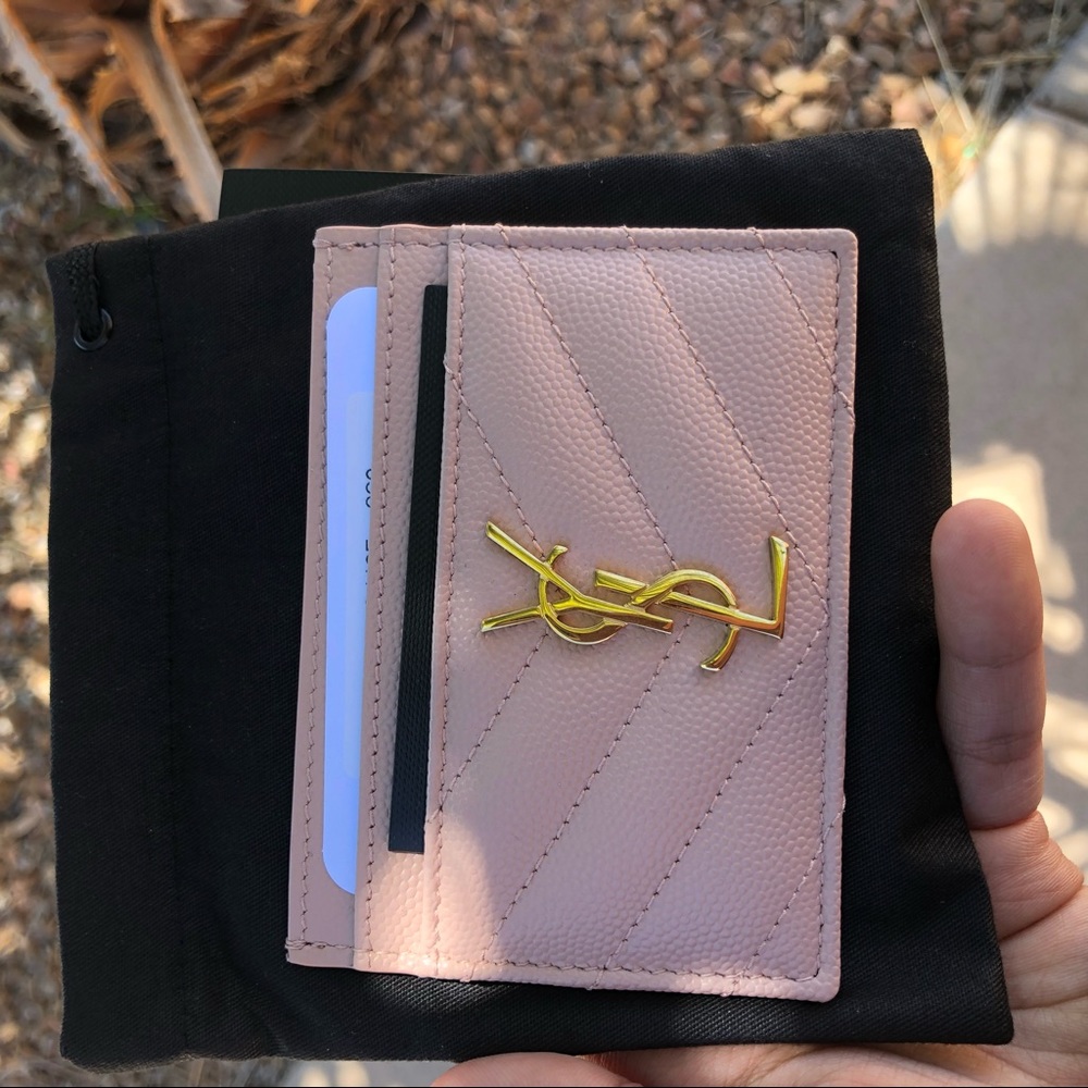 BRAND NEW Blush Pink Saint Laurent Cardholder